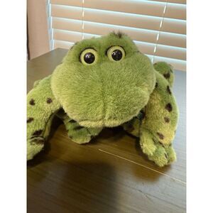 Gund SITTING BULL Plush Frog Croaking Rattle Realistic Stuffed Animal 9"‎